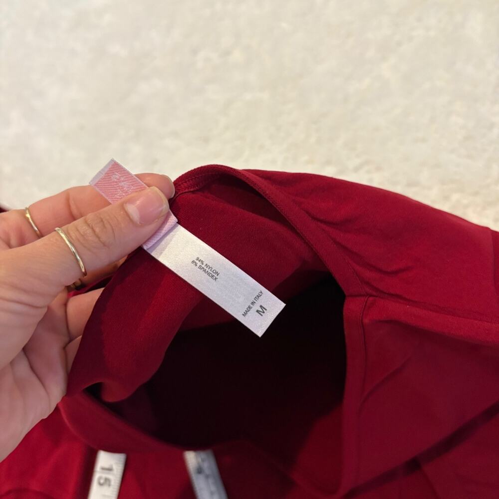 VTG Y2K Victoria's Secret Womens Bodysuit Red M Italy Minimalist Preppy Classic - Picture 5 of 7